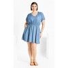 Women's Plus Size Emma Dress - mid wash | CITY CHIC - 3 of 4