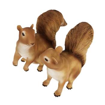 Nature Spring Resin Squirrel Garden Statues - Outdoor Decor Animal Figurines - Set of 2