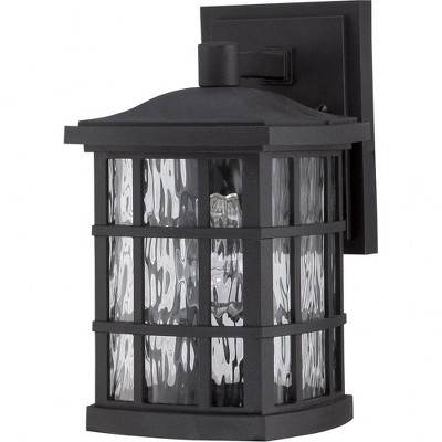 Mystic Black and Bronze Outdoor Wall Lantern with Clear Water Glass