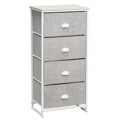 Tangkula 4-Drawer Fabric Storage Tower Unit Nightstand with Drawers