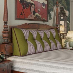 Hachikiko Wedge Headboard Pillow - Removable Velvet Back Cushion, Ergonomic Support for Sofa/Bed Rest/Reading - 1 of 4
