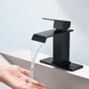 Cobbe Single Handle Waterfall Spout Bathroom Sink Faucet for Vanity Single-Hole Installation with Pop-Up Drain Matte Black - 3 of 4