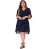 Agnes Orinda Women's Plus Size V Neck Mesh Overlay Cocktail Club Chiffon Bodycon Dresses - 3 of 4
