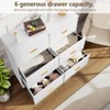 6 Drawers Dresser, Modern Closet Dressers Chest of Drawers with Metal Handle, Wooden Dresser Organizer for Bedroom, Living Room, Hallway - 2 of 4