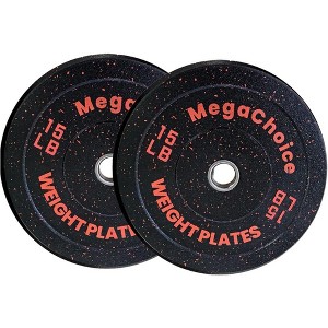 Crumb Rubber Bumper Plates Set (10-45 lbs), 2-inch Weight Plates - Color Coded, Shock Absorbing for Home Gym & Weightlifting - 1 of 4