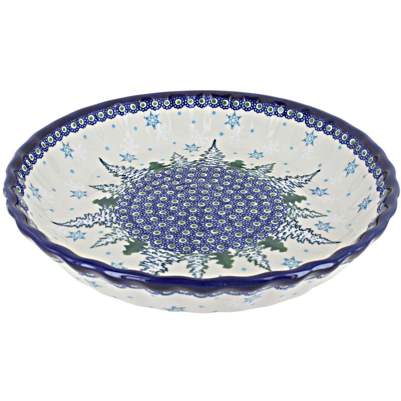 Blue Rose Polish Pottery 1212 Kalich Pie Plate, 1 of 2