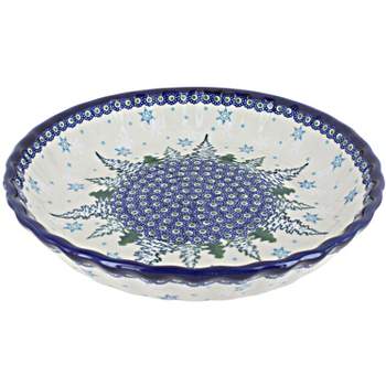 Blue Rose Polish Pottery 1212 Kalich Pie Plate
