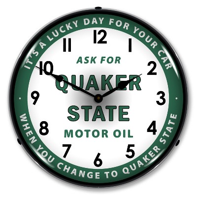Collectable Sign & Clock | Quaker State Oil LED Wall Clock Retro/Vintage,  Lighted
