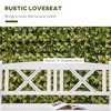 2-Seater Wooden Garden Bench, 4FT Outdoor Patio Loveseat with Unique X-Shape Back for Yard, Lawn, Porch - 4 of 4