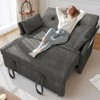 Vipbear 3-in-1 Convertible Sofa Bed, Pull Out Sleeper Sofa with Side Pocket & Adjustable Backrest, Tool-Free Assembly, Folding Loveseat - 3 of 4