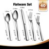 BRINJOY 40-Piece 18/10 Stainless Steel Silverware Set - Mirror Polished Cutlery Set for 8 People - 2 of 4
