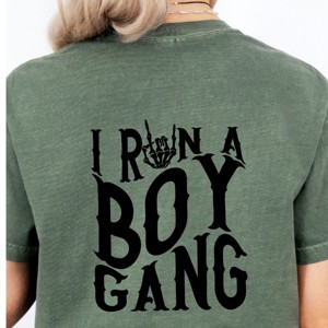 Simply Sage Market I Run A Boy Gang Front And Back Garment Dyed Tee - 1 of 4