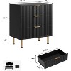 3-Drawer Fluted Dresser Nightstand, Multi-Functional Storage with Wide Top for Bedroom, Living Room, or Kids Room - 2 of 4
