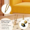 BABYYER Accent Chair for Living Room, Velvet Upholstered Arm Chair, Mid Century Modern Reading Chair with Gold Metal Legs for Living Room - 3 of 4