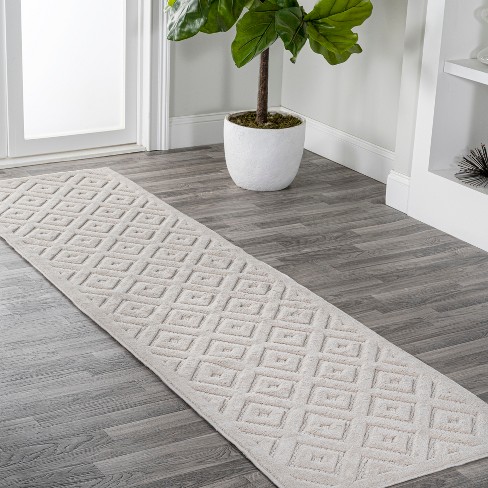 Style Selections 3 x 8 Ivory Indoor Trellis Runner Rug in the Rugs  department at