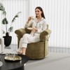 KWPZQEB 360¡ã Swivel Accent Chair, Modern Round Swivel Barrel Chairs with Metal Legs, Upholstered Sofa Arm Chairs for Bedroom, Reading, Office - 3 of 4