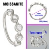 Jewelry Avalanche 14K Gold 5-stone Bezel set Moissanite Nose Hoop, 8mm, 20G Nose Ring - 3 of 4