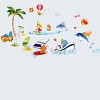 Slickblue Happy Surfing Wall Decals - Removable Vinyl Stickers for Smooth Surfaces, Ideal for Beach-Themed Rooms - 2 of 3