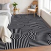 8*10 Washable Rainbow Striped Rug, Stain Resistant Indoor Carpet, Easy Clean with Non-Slip Backing, Folding Floor Cover for Bedroom Nursery, Black - 3 of 4