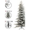 Perfect Holiday 6.5' Slim Snow Flocked Utica Christmas Tree with Metal Stand - 3 of 4