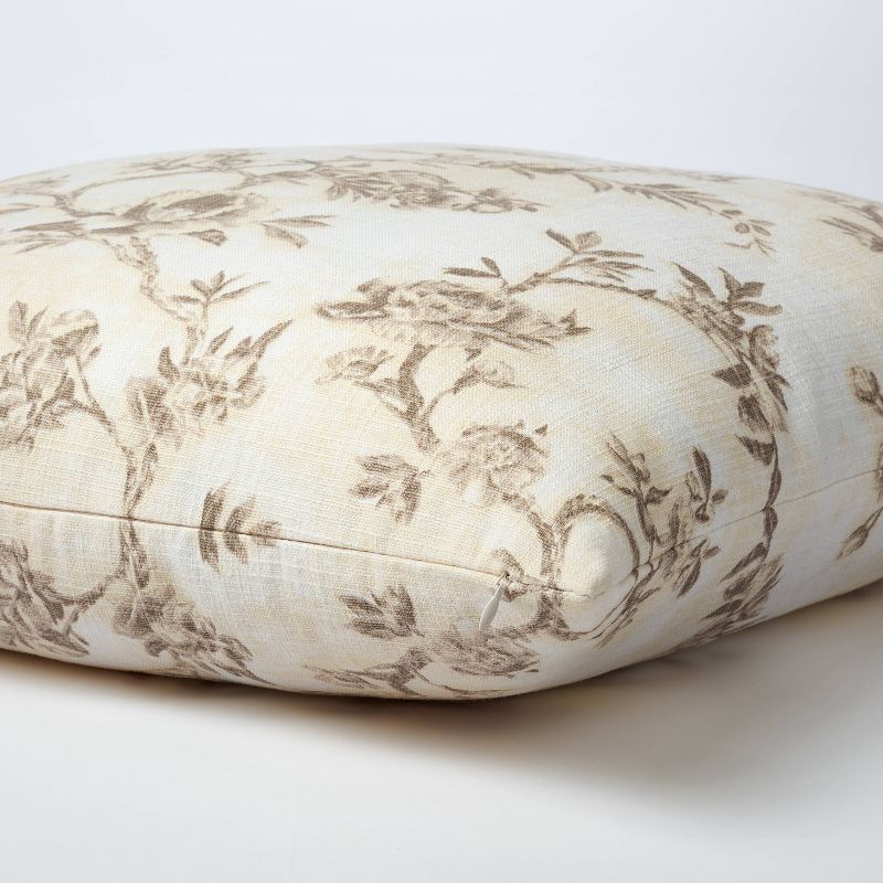 Euro Etched Neutral Floral Decorative Throw Pillow - Threshold&#8482; designed with Studio McGee, 4 of 10