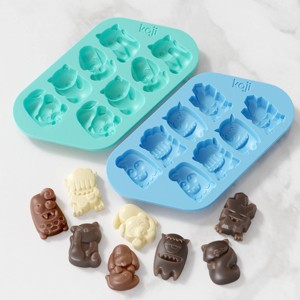 Koji set/2 Chocolate Cat Dog and Monster Mold: Silicone Candy Molds, Dishwasher-Safe, 16 Cavities, Blue - 1 of 3