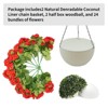 2 Set Artificial Outdoor Geraniums Flowers w/Hanging Basket, 2 Hanging Planters & 12 Pcs Red Geranium Flowers for Christmas Front Porch Garden Patio - 3 of 4