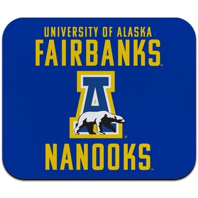 University of Alaska, Fairbanks Nanooks Logo Low Profile Thin Mouse Pad