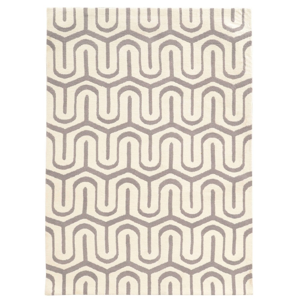 8'x10' GEO Luxuriously Soft Maze Area Rug Gray/White - Linon
