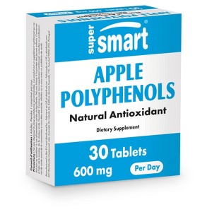 SuperSmart Apple Polyphenols Supplement 600mg per Day (High Strength 80 % Polyphenols) - Apple Extract | Non-GMO & Gluten Free - 30 Tablets - 1 of 4