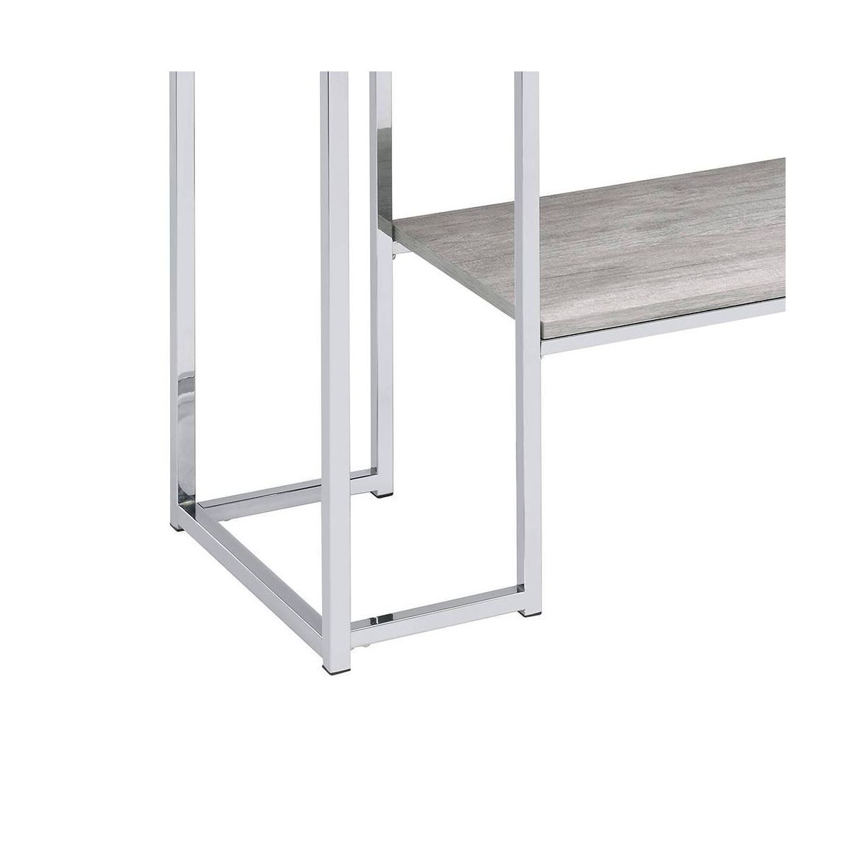 48" Chafik Accent Table Natural Oak/Chrome - Acme Furniture: Contemporary Sofa Table with Shelf - thumbnail 4