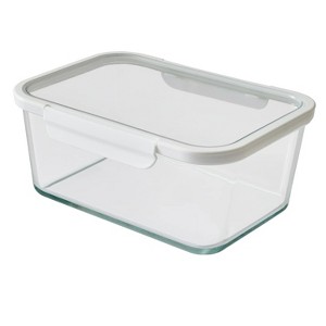 LunaLulinlk 14 cup rectangular glass food storage container with lid. - 1 of 4