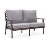 Leisuremod Walbrooke Modern 3 Piece Patio Set with Brown Aluminum Frame - 4 of 4