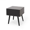 Okak Modern End Table with Wooden Legs, Side Table with Handleless Storage Drawer, Stylish Small Table for Living Room, Bedroom - 4 of 4