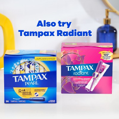 Tampax Pearl Tampons Regular Absorbency with LeakGuard Braid - Unscented