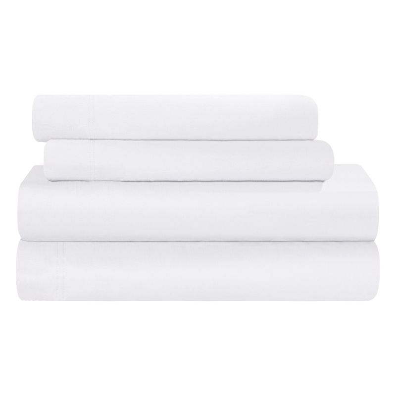 300 Thread Count Rayon From Bamboo Solid Deep Pocket Bed Sheet Set by Blue Nile Mills, 1 of 5