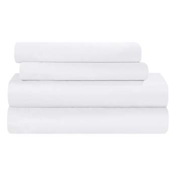 300 Thread Count Rayon From Bamboo Solid Deep Pocket Bed Sheet Set, Twin XL, White - Blue Nile Mills