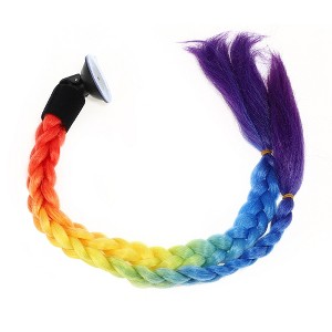 Unique Bargains Helmet Pigtail Braids Ponytail for Motorcycle Multicolored 24" - 1 of 4