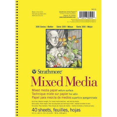 Strathmore 300 Series Mixed Media Pad, 5-1/2 x 8-1/2 Inches, 90 lb, 40 Sheets