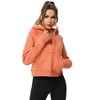 Womens Full Zipper Hoodies Fleece Lined Collar Pullover Sweatshirts Long Sleeve Crop Tops Sweater Thumb Hole - 4 of 4