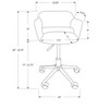 NicBex Faux Leather Adjustable Height Home Office Chairs with Universal Wheels for Work Study Vanity - 3 of 4