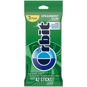 Orbit Spearmint Sugarfree Gum Multipack - 14 sticks/3pk - 1 of 4