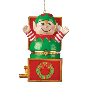 Collections Etc Charming Jack-In-The-Box Trinket Christmas Ornament - 1 of 2