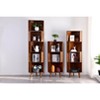 Corner bookcase, shelf, bamboo wood storage cabinet, display shelf, Suitable For Living Room, Bedroom, Kitchen, Office - 2 of 4