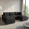 Cloud Couch Modular Sectional Sofa,100.5" U Shaped Couch,Oversized Convertible Wide Seater,3 Seater With 2 OttomansFor Living Room Set,Black - 2 of 4