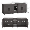 Double Cage Cat Litter Box Enclosure Furniture – Hidden Wooden Enclosed House for 2 Cats - 4 of 4