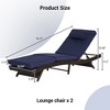 Outdoor Chaise Lounge Chair Set of 2, Wicker Reclining Lounge with Adjustable Backrest & Cushion, Sunbathing Chair for Patio Pool Garden - 3 of 4