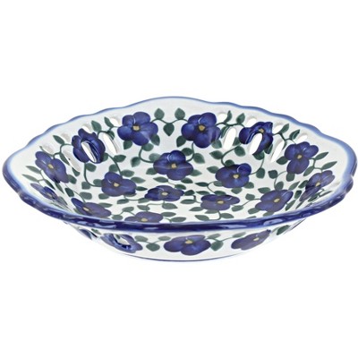 Blue Rose Polish Pottery 32B WR Unikat Large Fruit Dish