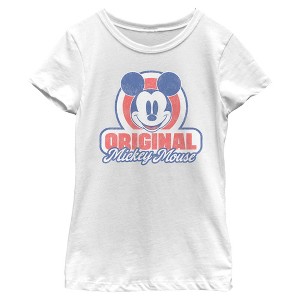 Girls Mickey & Friends Original Retro Logo T Shirt - 1 of 4