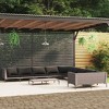 vidaXL Patio Lounge Set Outdoor Sectional Sofa Set Table Poly Rattan Dark Grey - 2 of 4